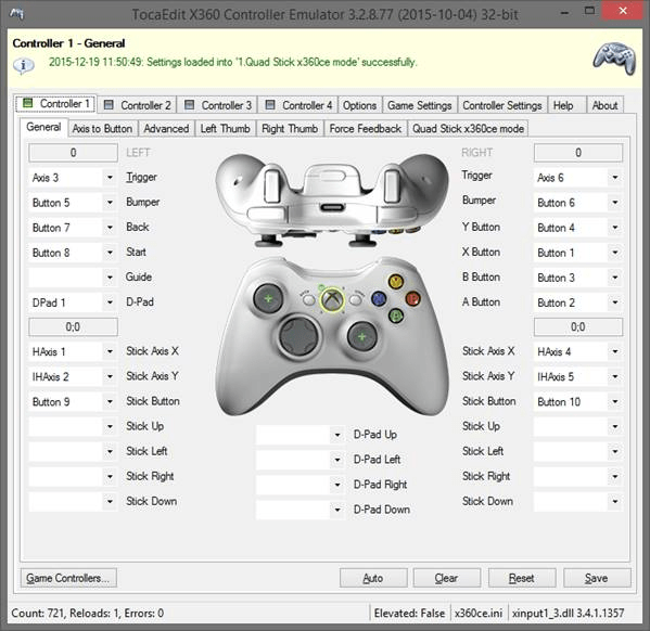 USB Emulation Mode 2 (X360CE)