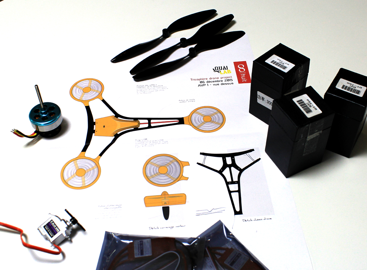 Plan En Drone Conception d'un drone Tricopter Quai Lab