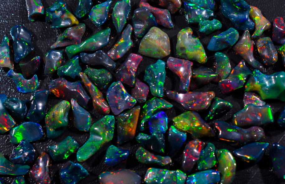 Polished Australian Black Opals More Trait Than Regular Opals