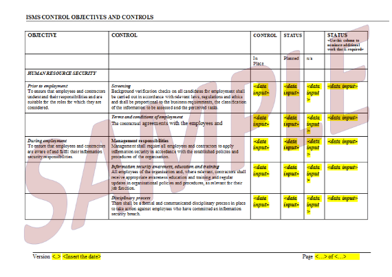 ISMS templates Quales