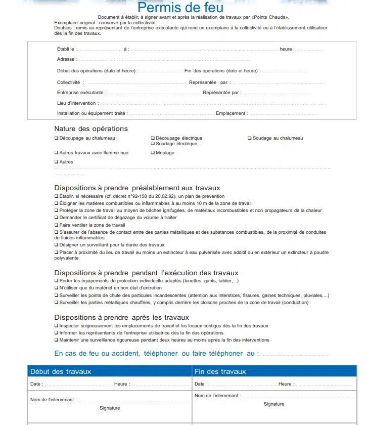 Permis De Feu Comment L'établir ? Guide Et Modèle PDF QE