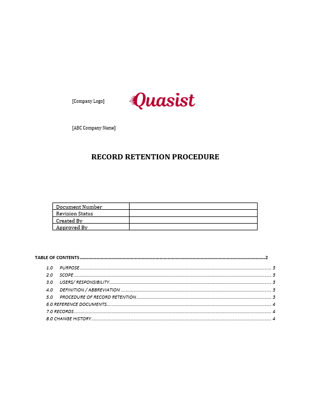 What is Record Retention? Guidelines, Policy & Procedure Quality Assist