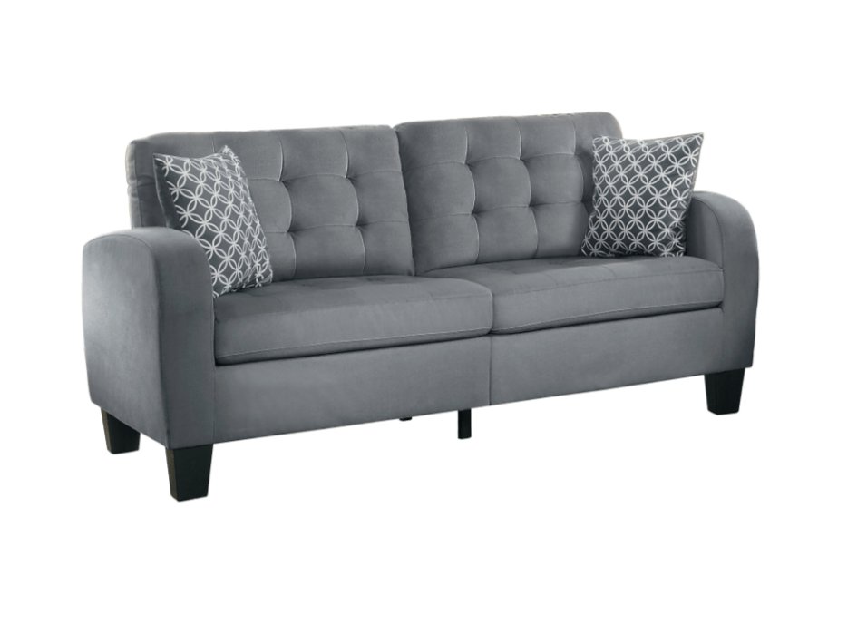 2 Piece Sofa & Love Set c Grey Fabric Quality Furniture