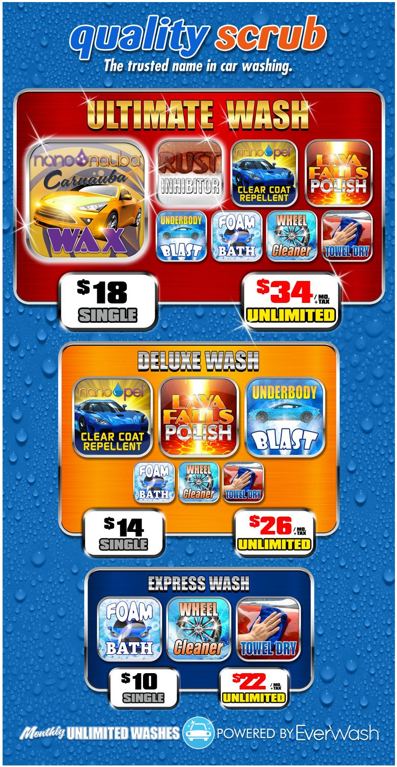 Car Wash Services Menu Quality Scrub Car Wash Quality Scrub