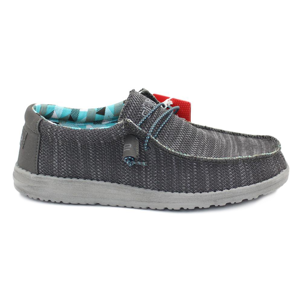 HEY DUDE 110354000 WALLY SOX CHARCOAL ΑΝΔΡΙΚΗ ΕΣΠΑΝΤΡΙΓΙΑ ΓΚΡΙ ΥΦΑΣΜΑ