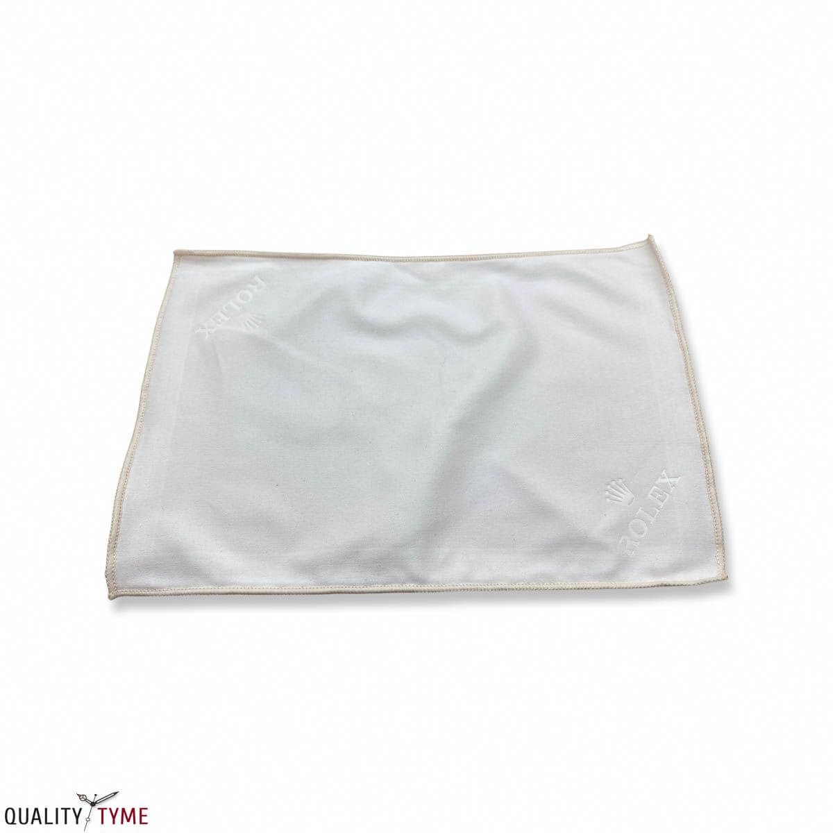Rolex Service Center White Microfiber Polishing Cloth. Quality Tyme