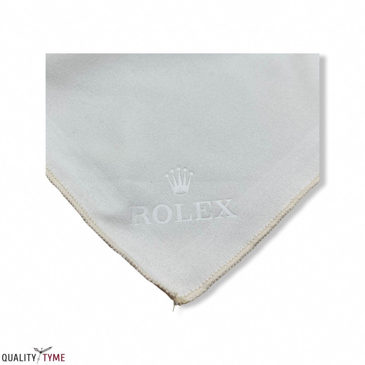 Rolex Service Center White Microfiber Polishing Cloth. Quality Tyme