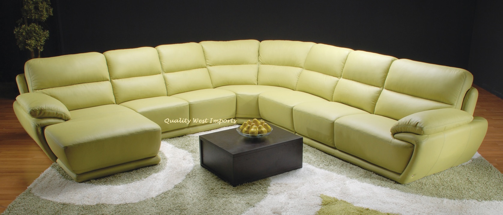Genuine Leather Ushape Extendable Sectional Sofa (3798) Leather sofa