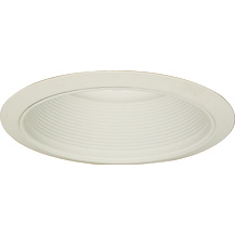 8006-6, 6" White Metal Baffle Trim, with White flange, 90W PAR30/R30, 150W PAR38/R40 - QuantaLight