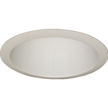 8007-6, 6" White Air-Tight Cone Baffle Trim, with White flange, 75W PAR38/R40 - QuantaLight