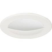 8405-6, 4" White Baffle Wall Wash Trim, White flange - QuantaLight