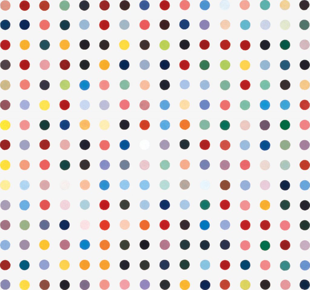 Paintball’s Coming Home generating Damien Hirst spot paintings quantixed