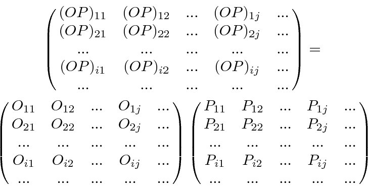 The Matrix Representation of Operators and Wavefunctions