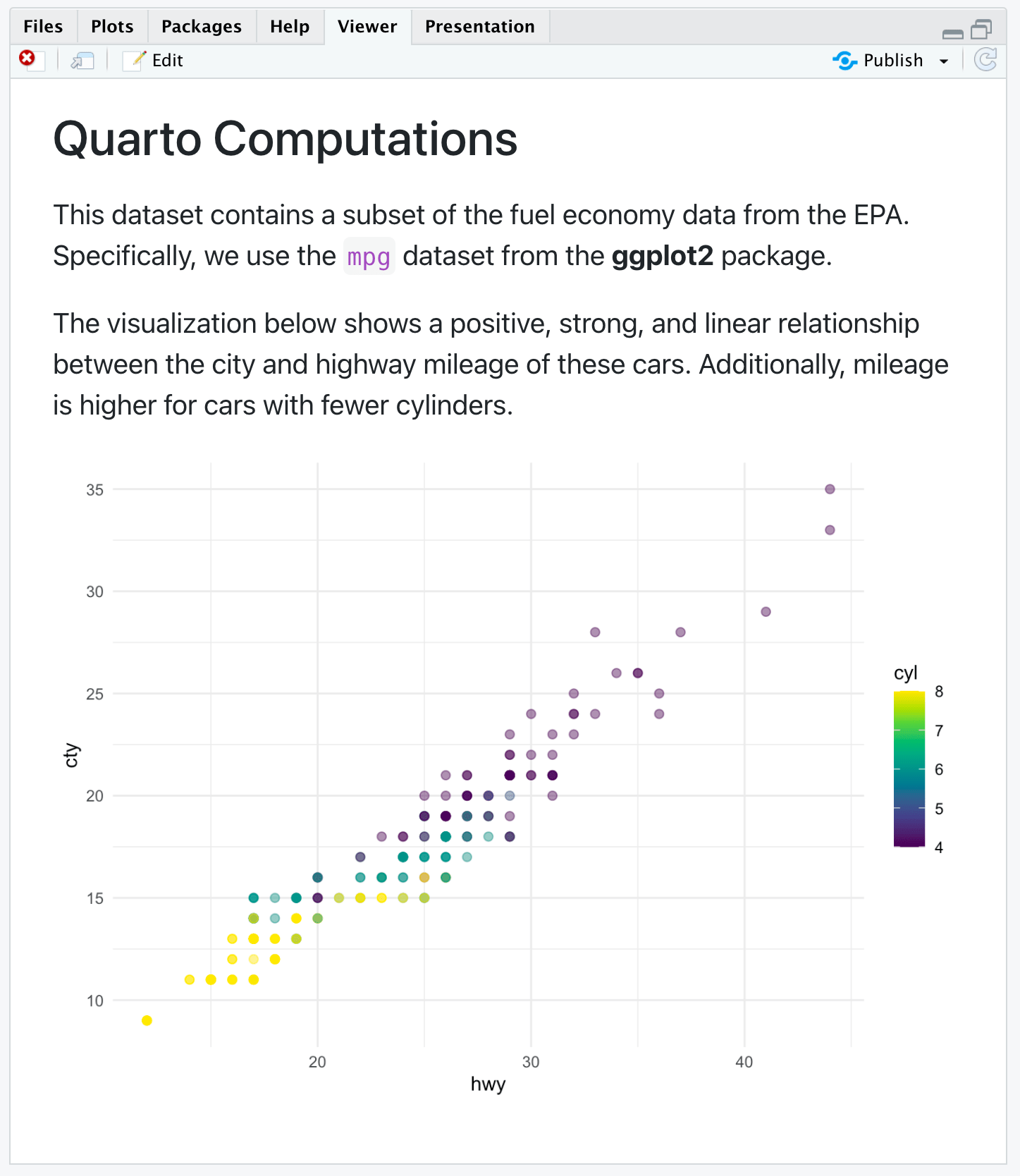 Tutorial Computations Quarto