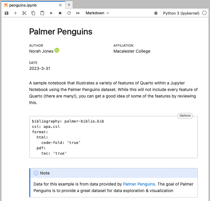 JupyterLab Extension Quarto