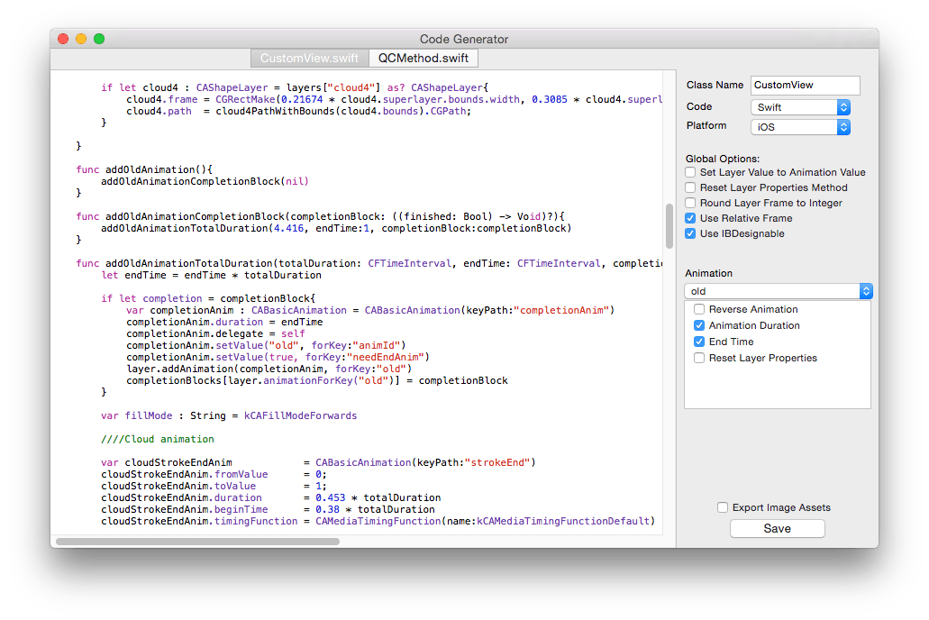 Code Generation QuartzCode