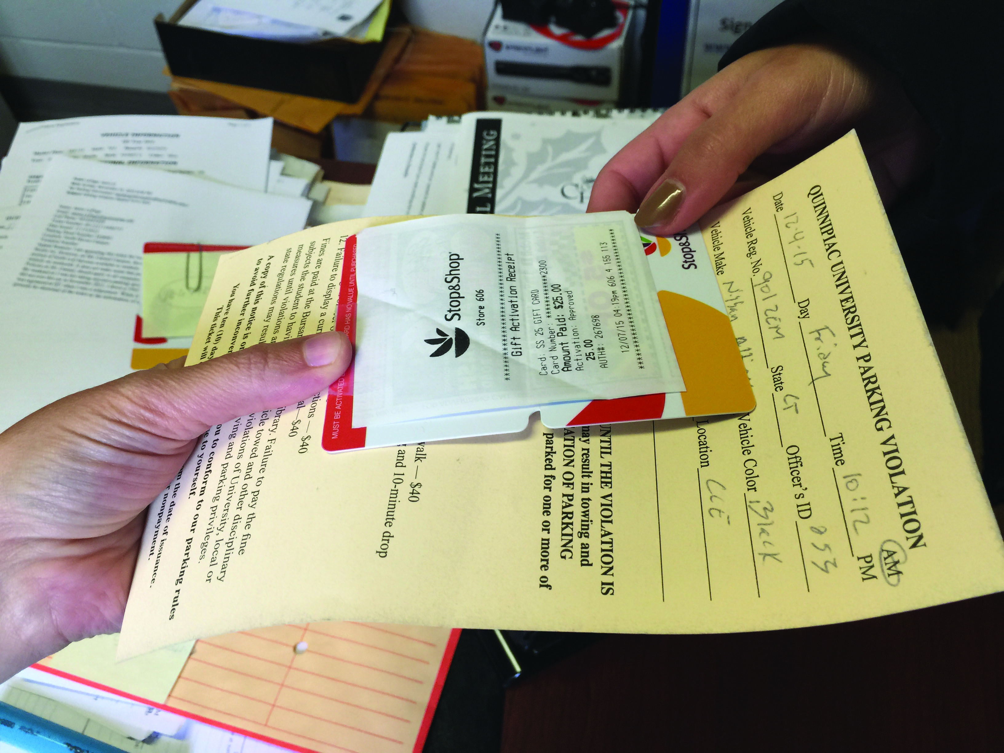 Students pay off parking tickets with gift cards The Quinnipiac Chronicle