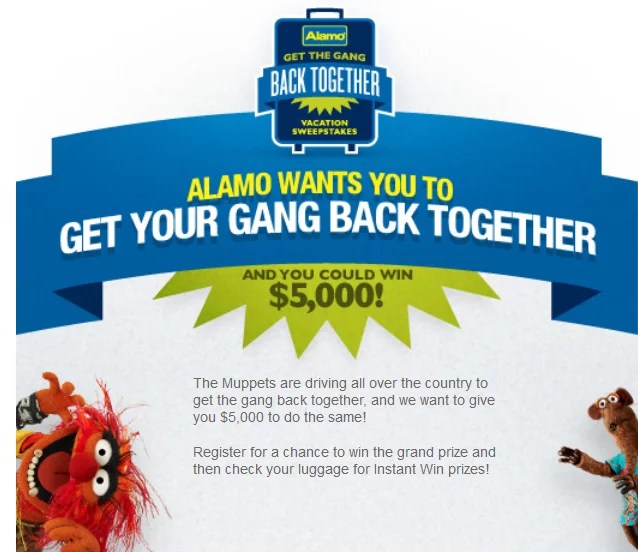 Alamo "Get The Gang Back Together" Sweepstakes & IWG Win 5,000!