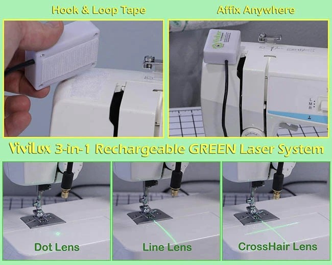 ViviLux 3in1 Rechargeable GREEN Laser System Queen of Stitching