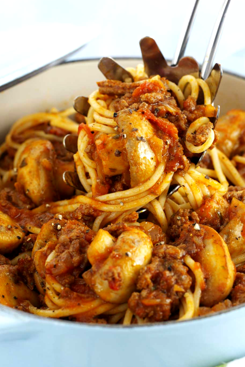 Pasta in Minced Meat and Mushrooms Queens Recipes