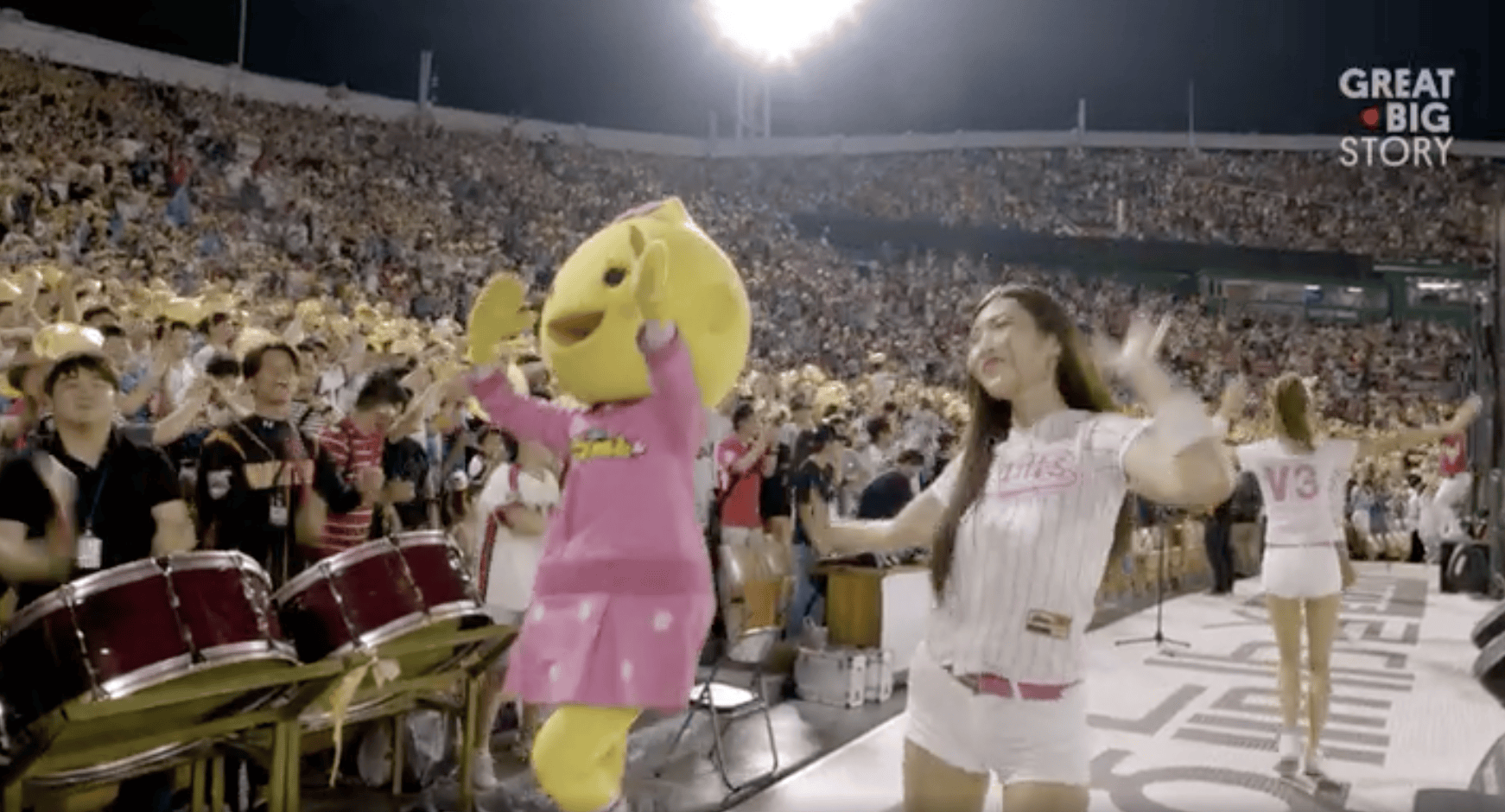Still from the Great Big Story minidocumentary, Behold the Unmatched Passion of Korean Baseball Fans
