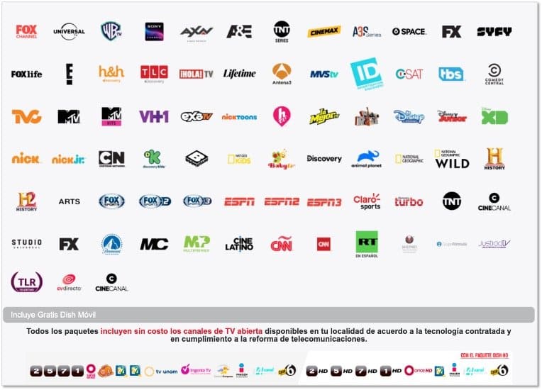 Canales de Dish Junior y cómo contratar el paquete [2022] Que plan