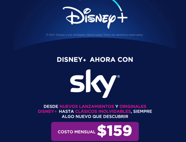Contratar Disney Plus con SKY y VeTV prepago [2022] Que plan