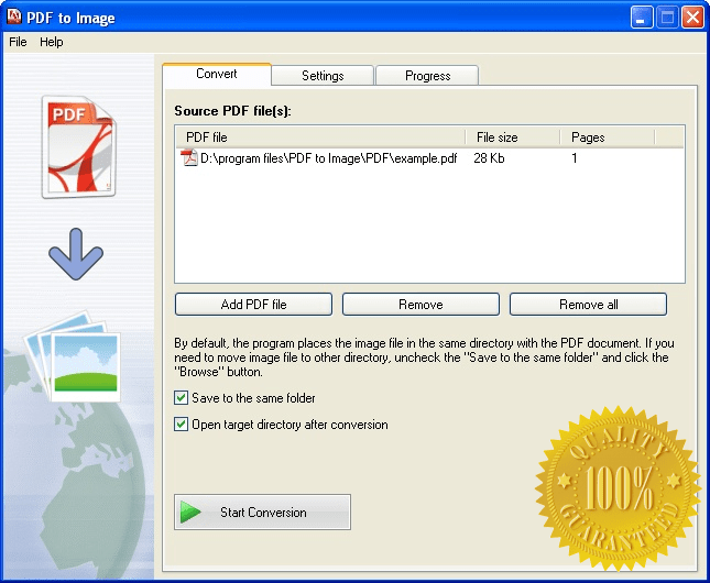 QuickPDF PDF to Image Converter Free to try, 29.95 to buy