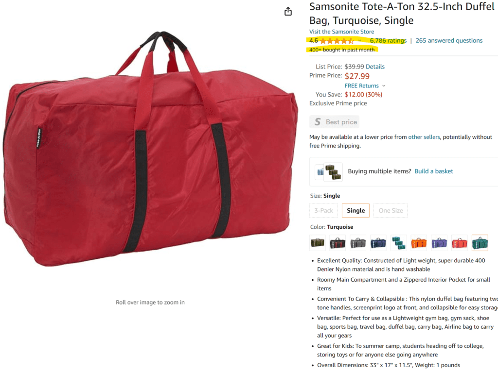 Samsonite Big Duffel Bag Review