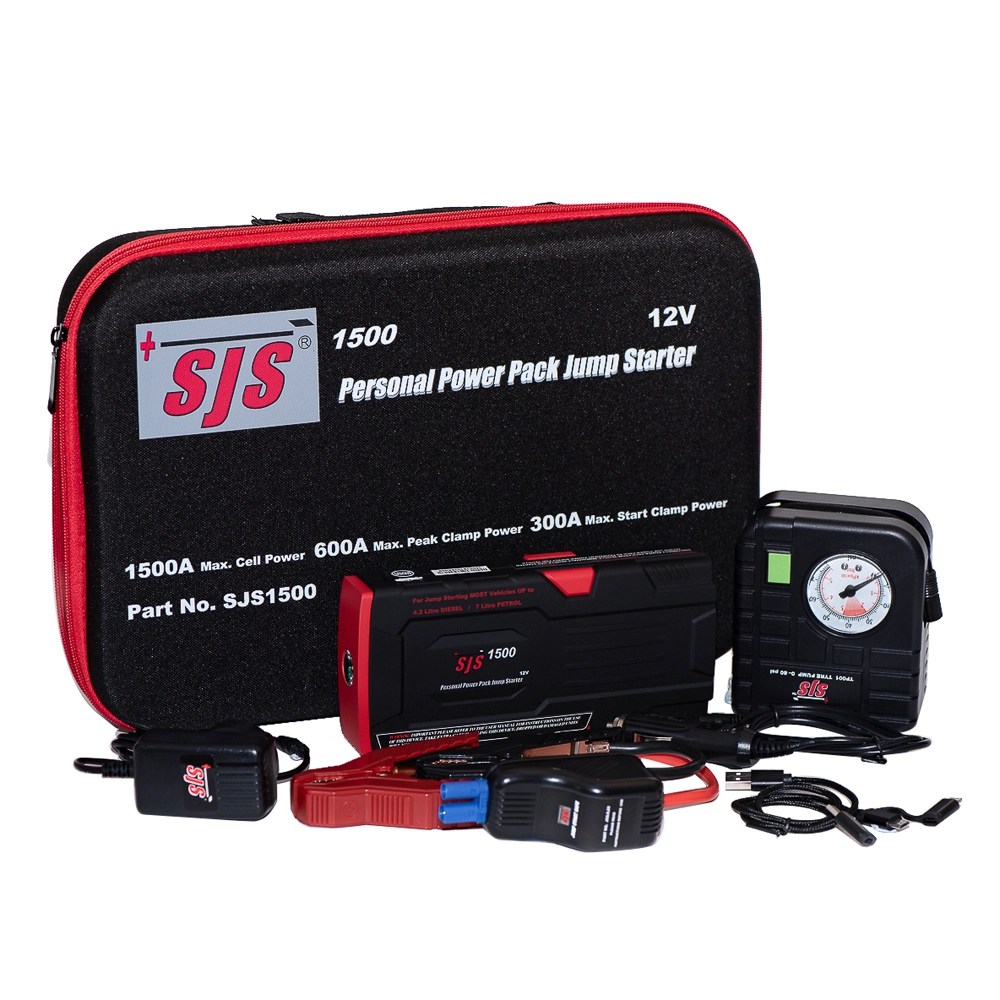 SJS Personal Power Pack And Jump Starter 1500A with Tyre Pump Quick