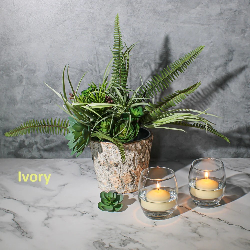 Eastland Grande Hurricane Holders & Richland Floating Candles 2" Set o