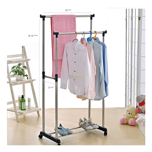 Double Pole Cloth Rack & Telescopic Clothes Hanger Quickee