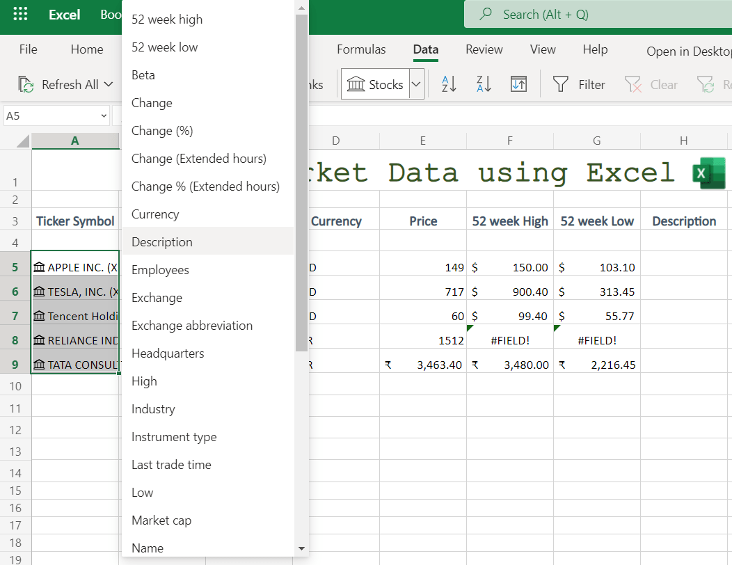 How to Pull Stock Market Data in Excel? QuickExcel How to Pull Stock Market Data in Excel? QuickExcel