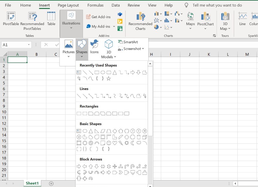 Guide to Inserting Shapes and Icons in Excel QuickExcel