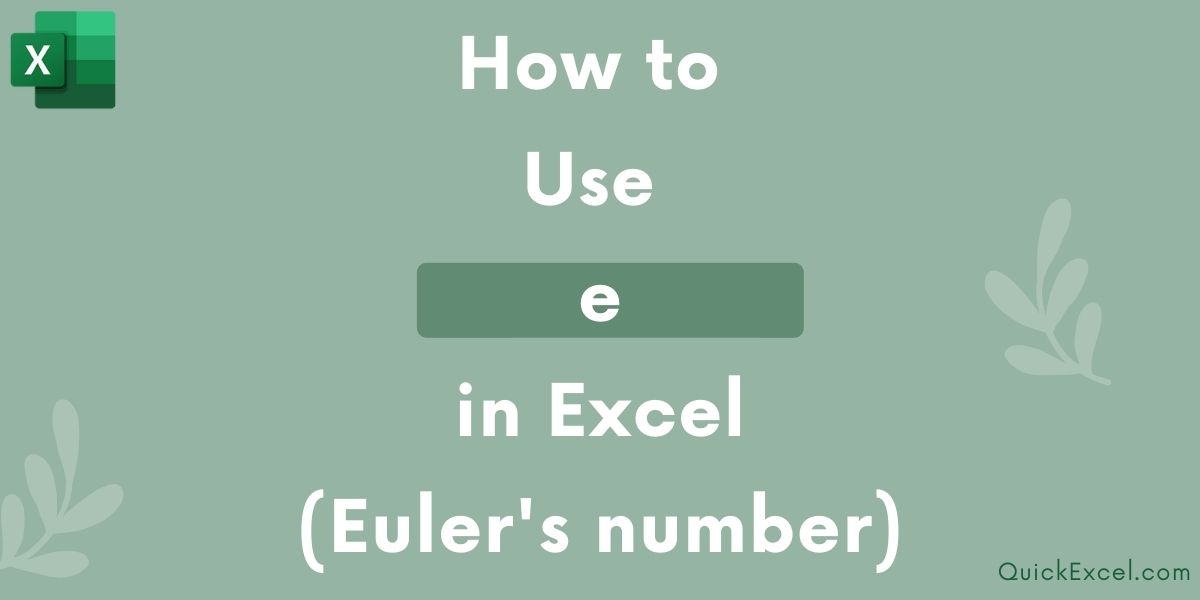 EXP Function in Excel How to use 'e' in Excel (Euler’s Number