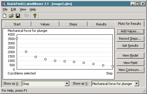 Solenoid actuator parametric analysis QuickField FEA Software