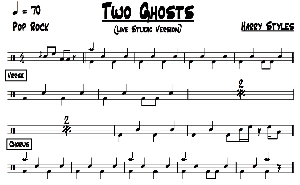 Two Ghosts Harry Styles Drum Chart Quickgigcharts