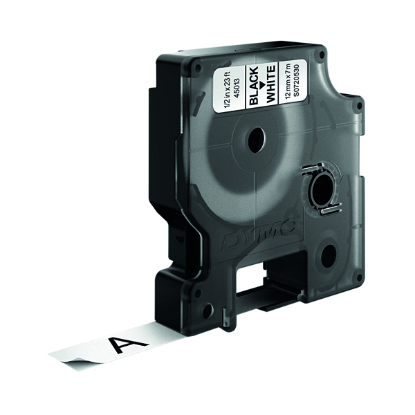 Buy Dymo 4500 Label Tape 12mm Black on White Ireland QuickInk.ie