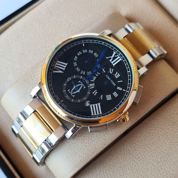 Cartier Cc9008 Balloon Beu De Chronograph Chain Strap Wrist Watch