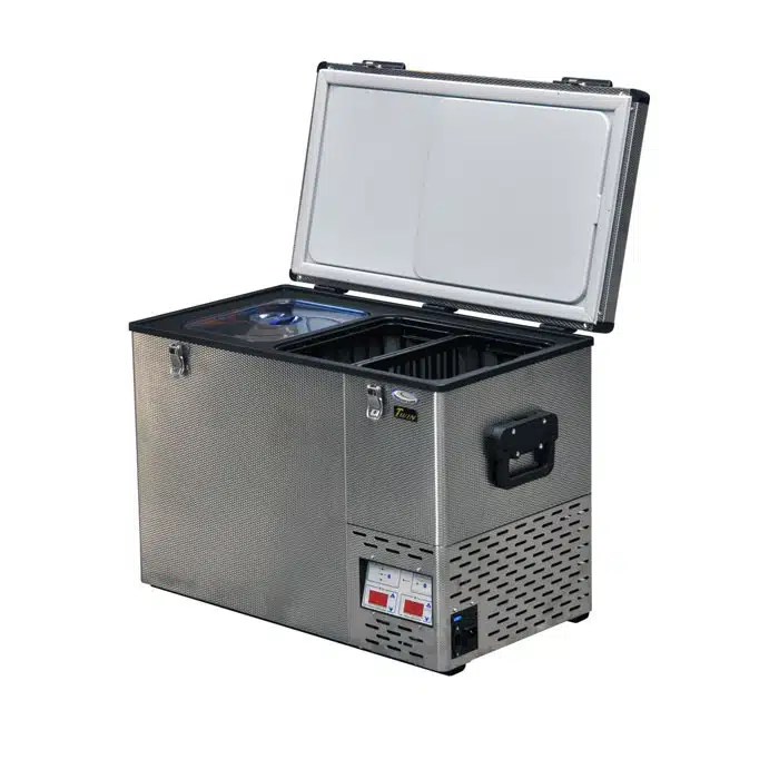 National Luna 60lt Twin Fridge And Freezer Stainless Quick Pitch Free