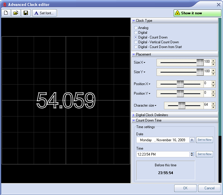 QuickShow Advanced editors