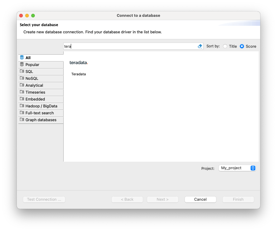 Configure a Teradata Vantage connection in DBeaver Teradata Getting