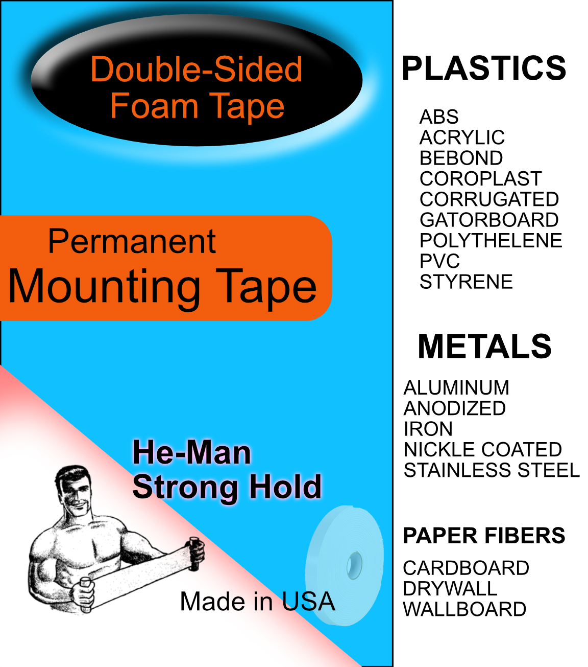 Precut Foam 1,000 Pieces 1/16 x 1″ x 2″ Quick Stick Tapes