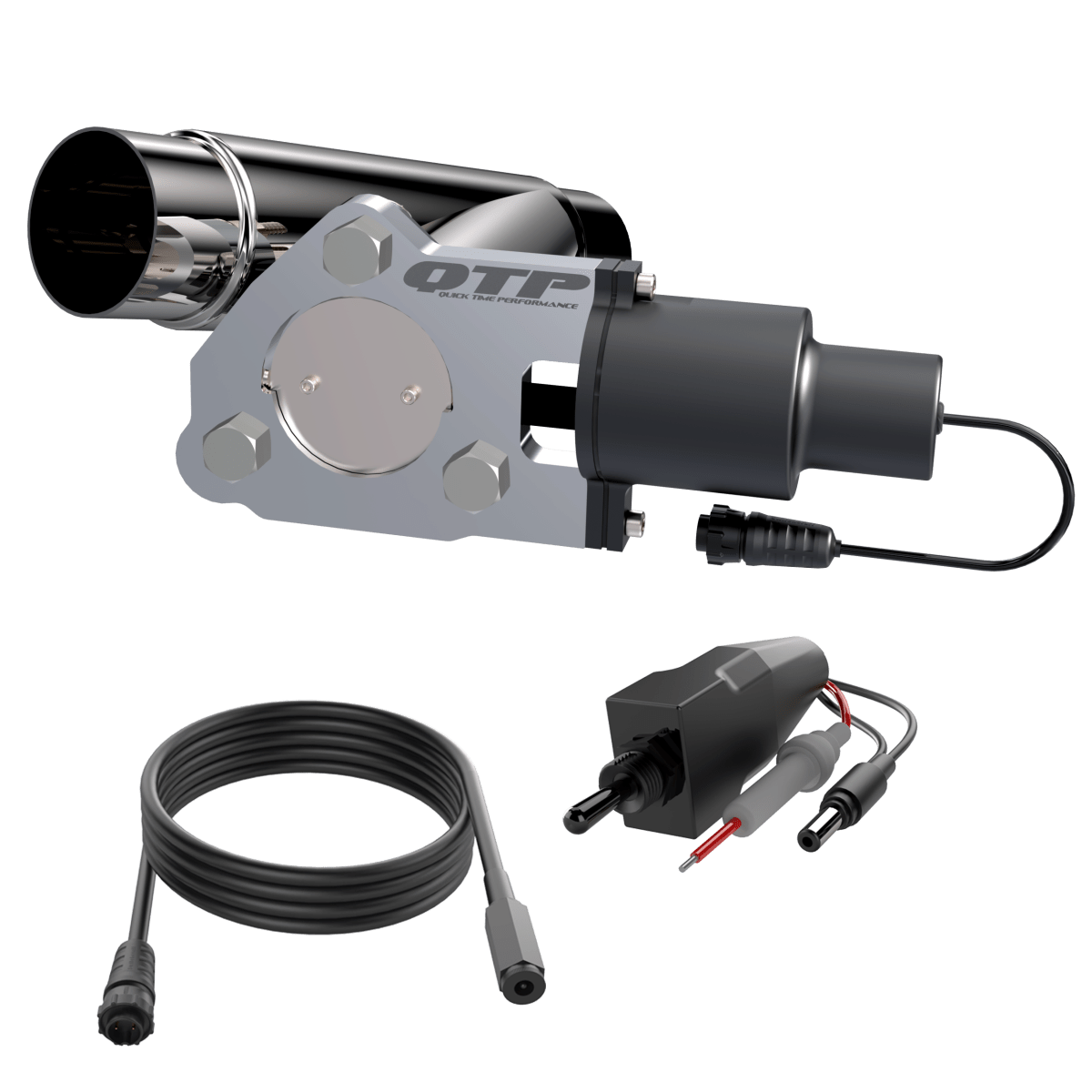 2.25 Inch QTP Electric Exhaust Cutout Combo Kit