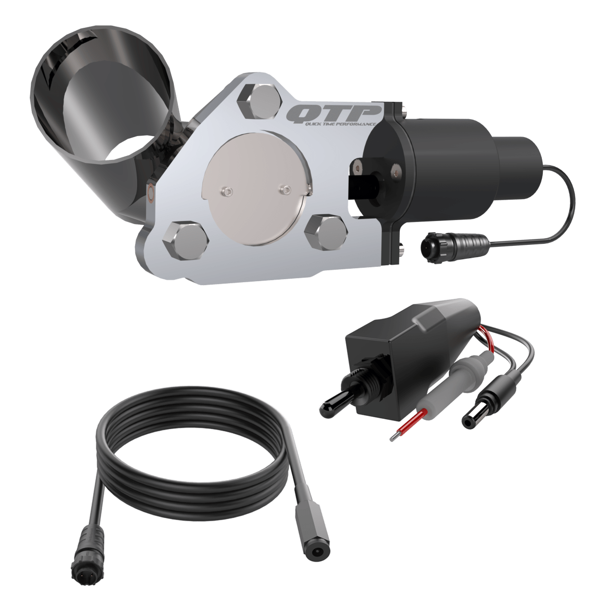 2.50 Inch QTP Electric Exhaust Cutout Combo Kit