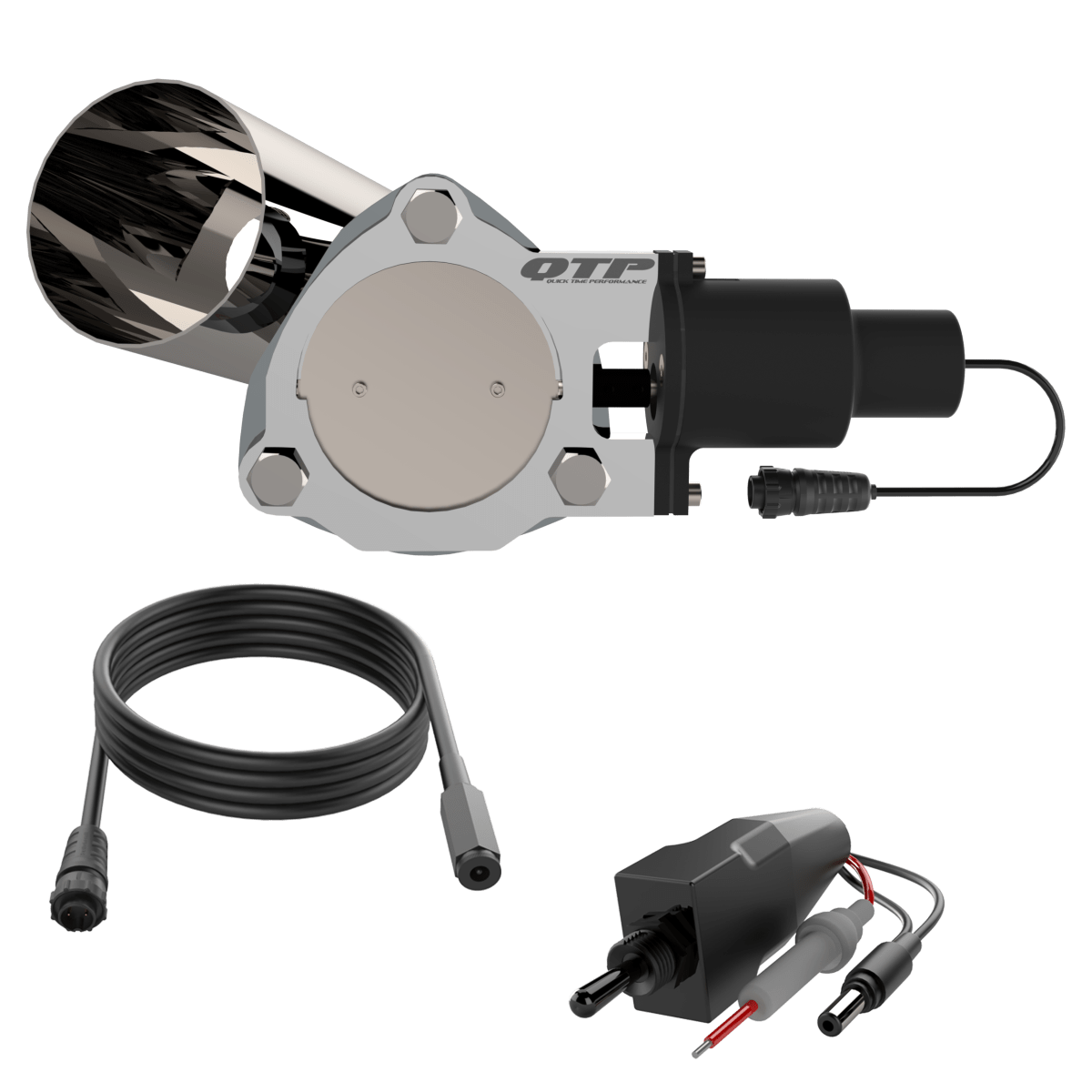3.50 Inch QTP Electric Exhaust Cutout Combo Kit