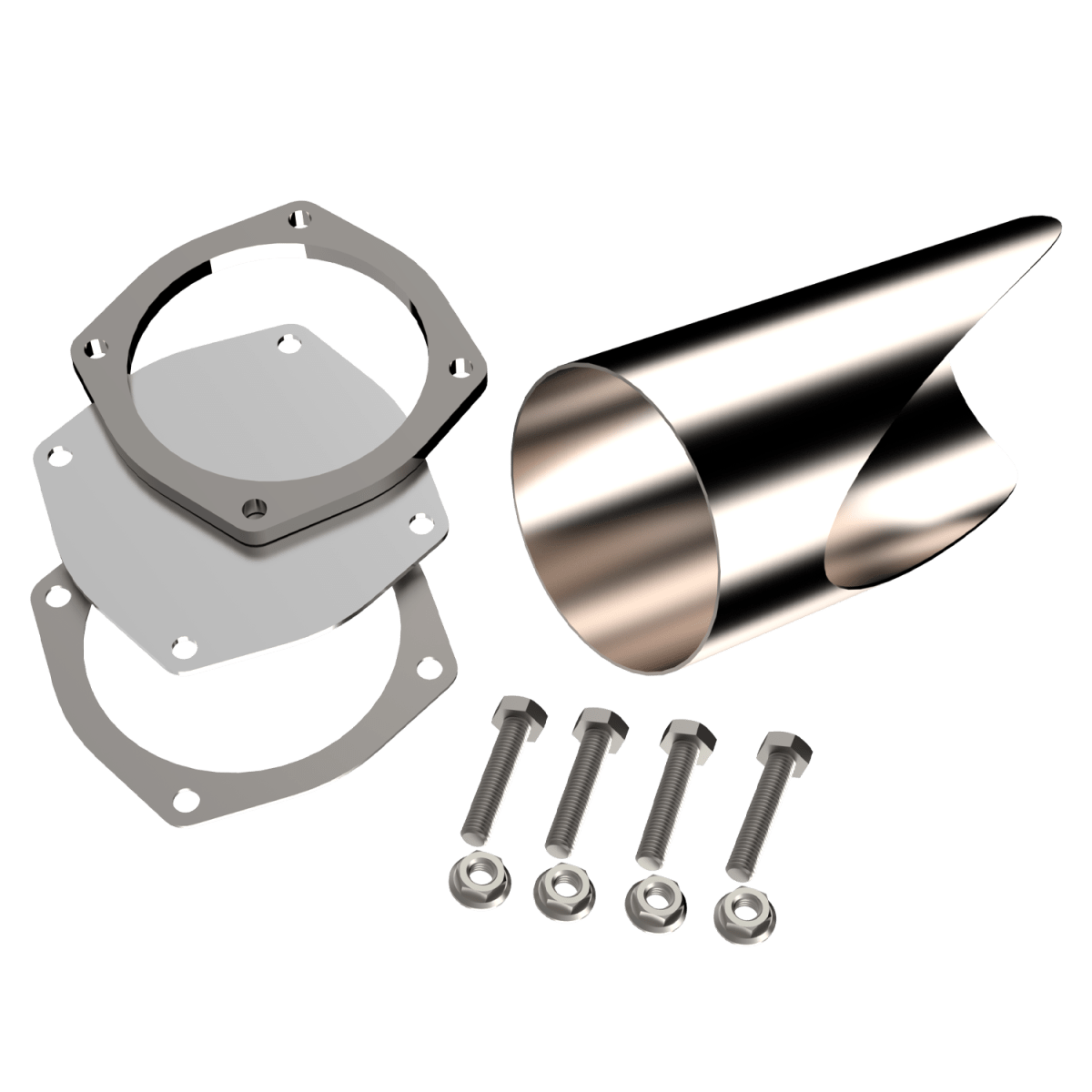 5.00 Inch Stainless Steel QTP DIY Exhaust Cutout Pipe