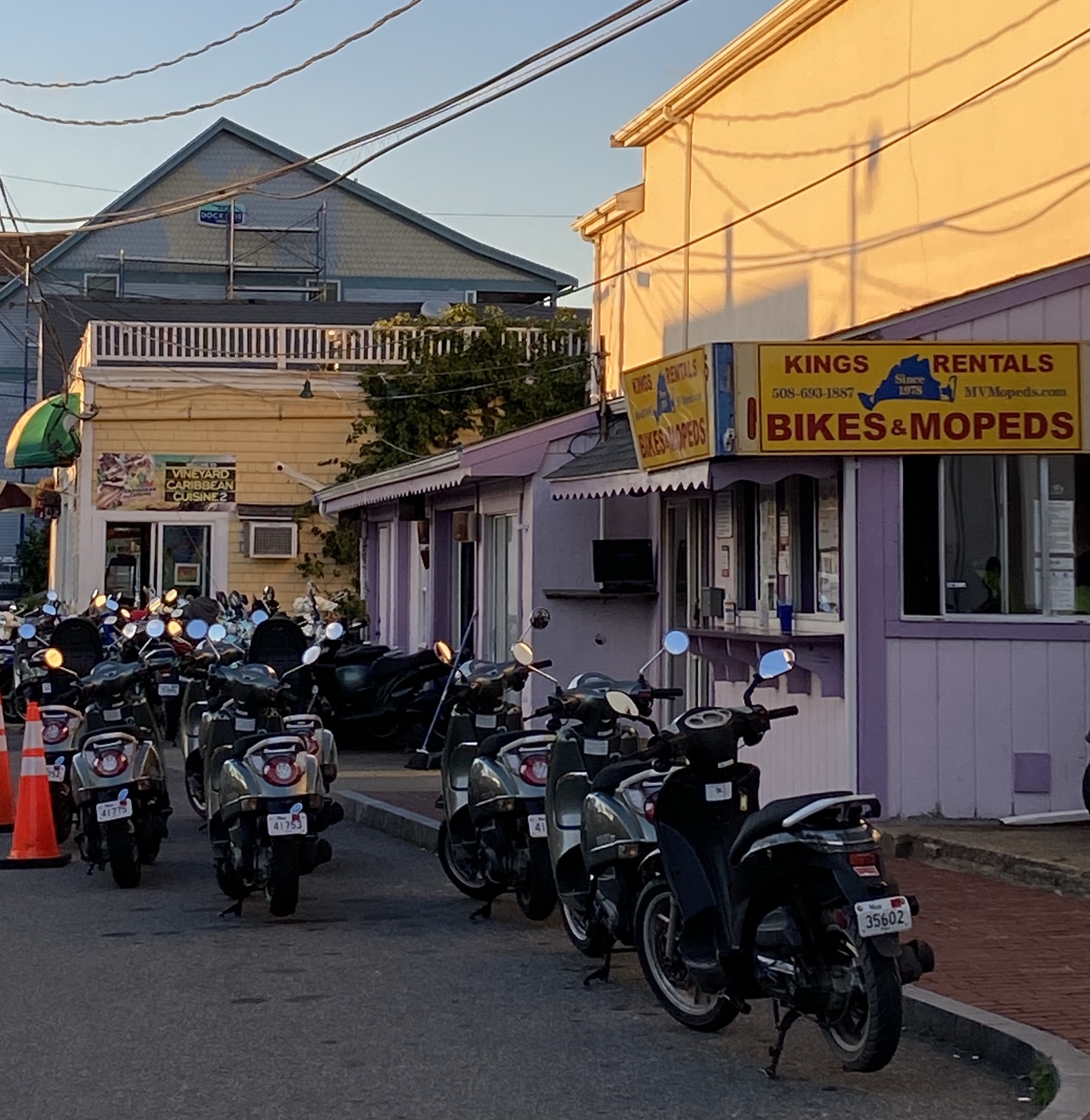 bike and moped rental on martha's Vineyard at sunset