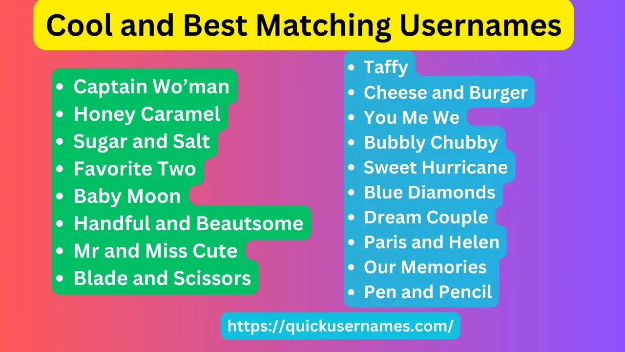 430+ Cool And Best Matching Usernames (for Couples And Best Friends) 2026