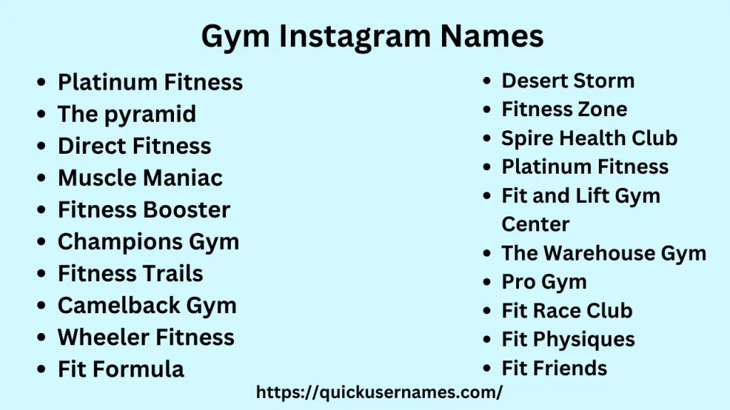 320+ Best Gym And Fitness Instagram Names 2024